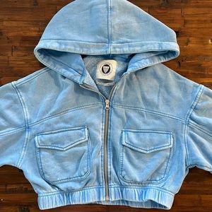 Urban outfitters cropped zip up hoodie